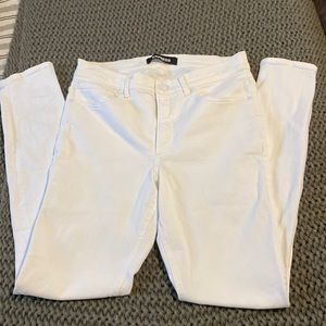 Express White Skinny Legging High Rise Jeans. Size 10. White Detailing.